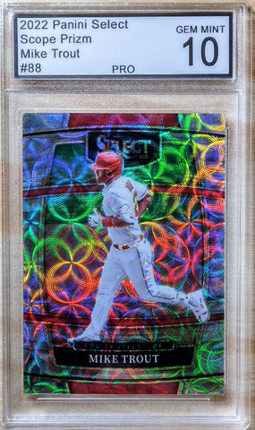 Mike Trout 2022 Panini Select Scope Prizm #88 Graded Gem Mint 10 Angels Star MVP